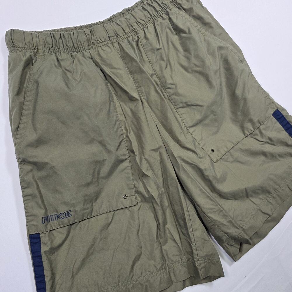 Vintage Nike Board Shorts Mens Small 28 Olive Green Swim Trunks Y2K Surf Beach